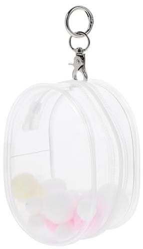 HEMOTON PVC Transparent Dockväska med Dragkedja Hängande Mini Förvaringspåse för Dockor Robust och Praktisk Dockhållare Resväska för och Shopping Slumpmässig Färg