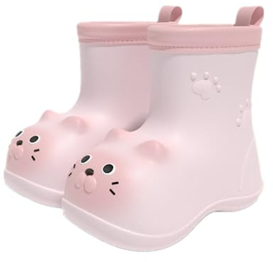 Hixingo Stivali Pioggia Bambino, Leggeri Stivali Pioggia Bambina e Bambino Antiscivolo, Stivaletti Scarpe EVA per Bambini Unisex 3-15 Anni, per All'aperto, Piovere, Nevicare (Rosa giovanile,22)
