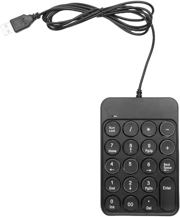 Garsent Pavé Numérique Filaire, Clavier Numérique à 19 Touches avec Base en Caoutchouc, pavé Numérique Ergonomique, Clavier Numérique de comptabilité Financière Portable pour Ordinateur