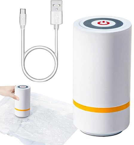 Elektrische Vakuumpumpe – Vakuumpumpe mit komprimiertem | Tragbare elektrische Pumpen für Aufbewahrungstaschen, Reisen, Kleidung, Kombination, geeignet für Lebensmittelbeutel, kompakt, kabellos