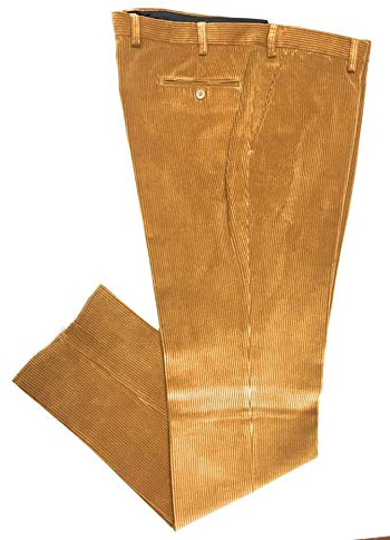 Vittorio Lorini Pantalone Velluto, Duca Visconti di Modrone Elasticizzato (5 Colori) (Senape, 56)
