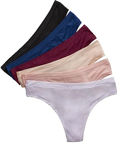 Hanes womens Comfortflex Fit Microfiber Panties, Moisture Wicking Underwear, Cooling and Breathable, (Colors May Thong Panties, Assorted, Medium US