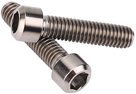 Demeras M6 (6mm x 25mm) Hex Socket Screw 2Pcs M6 X 25mm Screw for Mountain Bike Bicycle Disc Brake Caliper(Titanium Color)