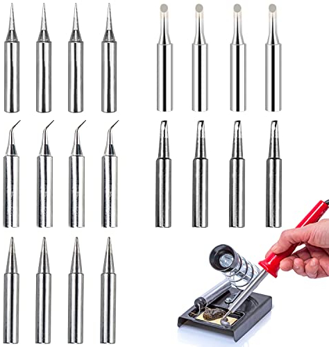 20Pcs 900M Soldering Iron Tips Lead-Free Soldering Iron Tips for Hakko,Radio Shack,Yihua Solder Station(5 Models:I+B+is+3C+2.4D)