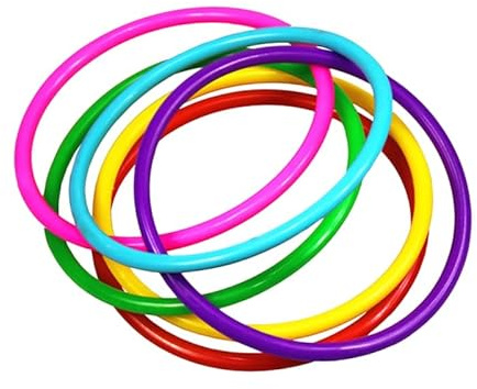 ibasenice Wurfringe Für Kinder 24 Kunststoffringe 2.75 Zoll Bunt Ringwurfspiel Für Garten Kindergarten Party Fördert Motorik Und Hand-Auge-Koordination