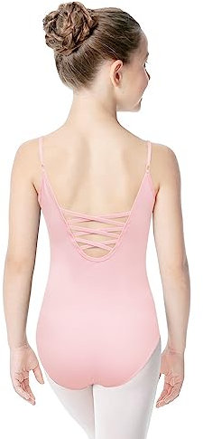 tanzdunsje Ballett Trikot Mädchen Damen Baumwolle - Ballettanzug mit Verstellbarem Riemen, Ballett Body TanzBody Gymnastikanzug Trikot Leibchen für Kinder