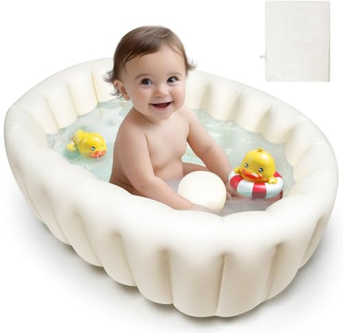 Bañera inflable para bebés, bañera plegable para niños de 0 a 12 meses, bañera inflable para recién nacidos para niños y niñas