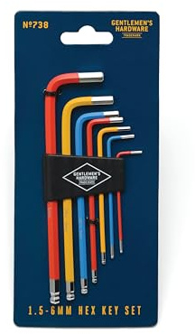 Gentlemen's Hardware 7-teiliges metrisches Inbusschlüssel-Set, 1,5–6 mm, mehrfarbig
