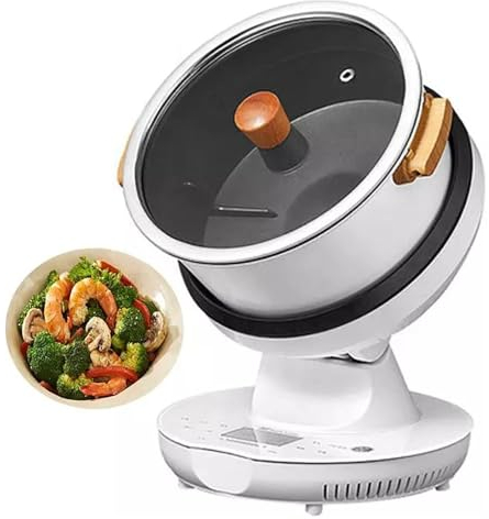 6L Commercial Food Processor with 360° Rotating and 3D All-round Heating for Home and Restaurant - Adjustable 3 Gears Firepower and Pot Body