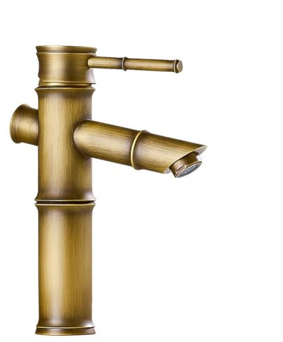 Wasserhahn Bad Waschtischarmatur Retro Antik Stil Messing Einhebel Mischbatterie Waschbecken Armatur, Badarmatur Waschtischbatterie Badezimmer, Bronze