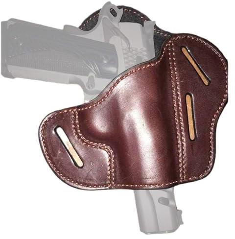 MDFCZXP Mittelalterliches Steampunk Leder Pistolenholster, Taille hängender Ritter Single Gun Halter Revolver Gürtel Holster,Braun,20c