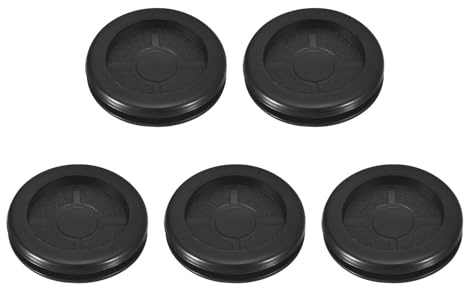 sourcing map 5Pcs Rubber Grommets 1-1/4 (32mm) Drill Hole, 1-1/8 (29mm) ID Double Sided Hole Plugs Ring Gasket for Firewall Cable Wire Protecting, Black
