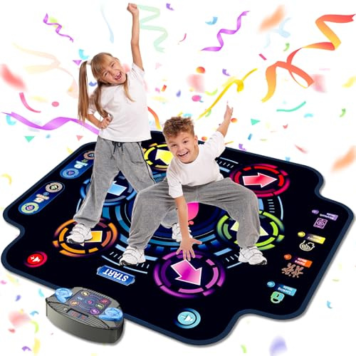 KIZJORYA Tapis de Danse pour Enfants, Tapis de Danse électronique avec Bluetooth, Tapis de Danse pour Tout-Petits Jeu de Musique Jouet de Danse pour Filles Garçons 3-12 Ans（Pas de lumière）