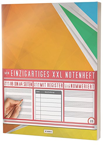Mein Notenheft / 86 Seiten, 44 Blätter, 12 Systeme / Mit Register und Seitenzahlen / PR301 „Windows“ / DIN A4 Softcover