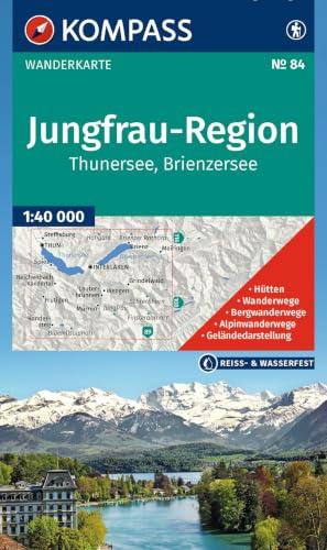 KOMPASS Wanderkarte 84 Jungfrau-Region, Thunersee, Brienzersee 1:40.000: Wander- und Fahrradkarte in einem - inklusive Offline-Verwendung in der ... Radwege. Skitouren. Langlaufen. Reiten.