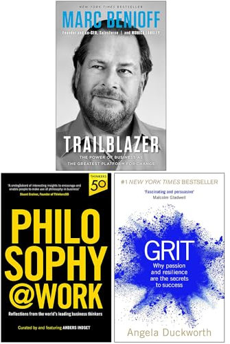 Trailblazer, Philosophy@Work & Grit The Power of Passion and Perseverance 3 Books Collection Set