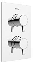 Bristan Prism Recessed Thermostatic Dual Control Shower Valve Mixer, Temperature Control Shower for All Plumbing Systems, Chrome - PM2 SHCVO C