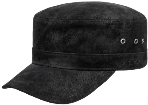 Stetson Raymore Gorra Militar Army de Piel Unicolor Hebilla Metalica Hombre Todo el ano