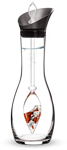 VitaJuwel Era FITNESS | Edelsteinwasserset mit Roter Jaspis, Magnesit & Bergkristall für Willenskraft und Stärke (Karaffe & Edelsteinphiole)