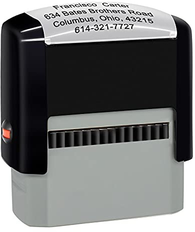 Personalisierter Stempel (47 x 18 mm - 4 Zeilen) - Individuell Gestalten - Selbstfärbend Für Benutzerdefinierte Adresse Zurücksenden (Schwarz)