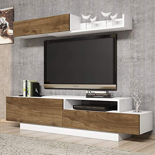 Emob - Meuble TV Woody Fashion - Mélaminé | Noyer blanc