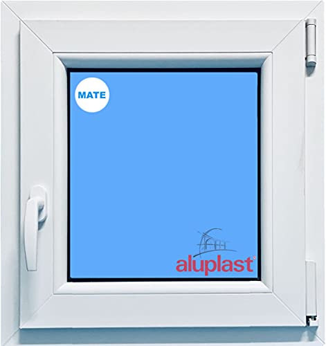 (V01M) Ventana PVC 500x600 Blanca Oscilobatiente Derecha Vidrio Mate