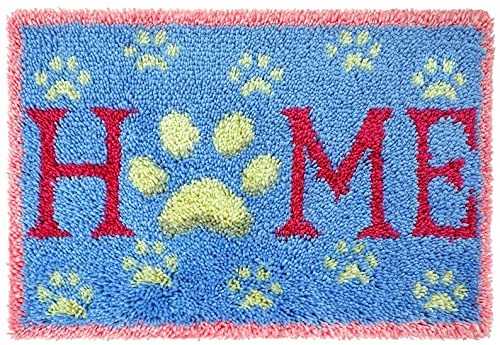 Knüpfteppich Zum Selber knüpfen,60x40cm Knüpfsets Latch Hook Kit Selbst Knüpfen Set für Kinder und Erwachsene