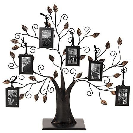 Fabian Clarke London Marco de árbol genealógico de 50 x 50 cm, con 6 marcos de fotos para colgar en casa, familia, regalo de cumpleaños