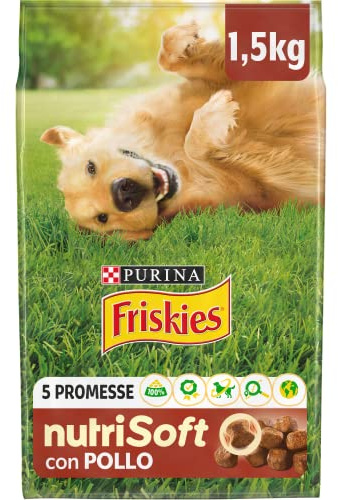 PURINA FRISKIES 5 Promesse Crocchette per Cani Adulti con Pollo 6 Sacchi da 1.5kg