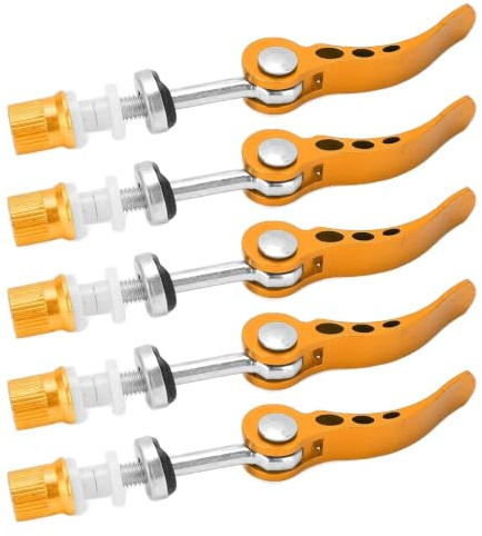 SUNGOOYUE Fahrrad Sattelst¨¹tzenklemme, 5 St¨¹ck Aluminiumlegierung Schnellspanner Sattelst¨¹tzenklemme Fahrrad Rohrschelle Fixed Gear f¨¹r Rennr?der(Gold),Fahrr?der und Ersatzteile