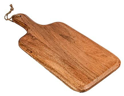 Samhita Acacia Wood Cutting Board, for Meat, Cheese, Bread, Vegetables & Fruits, with Grip Handle (38.1cm x 17.78cm)