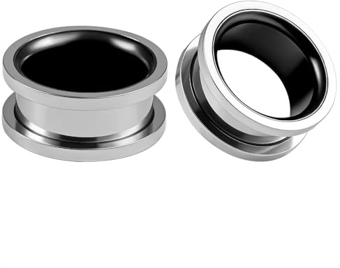 Vankula Öronkött tunnel dubbel flared plugg öronmätare rostfritt stål stretch expander piercing öronpiercing, 16mm(5/8), Metall