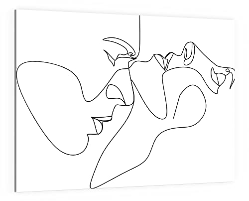 DEQORI Glas-Magnettafel | 120x90 cm groß | Motiv Liebespaar Silhouette | Memo-Board aus Glas | Magnetboard inkl. Magnete, Stift & Tuch für Küche & Büro | Tafel magnetisch & beschreibbar