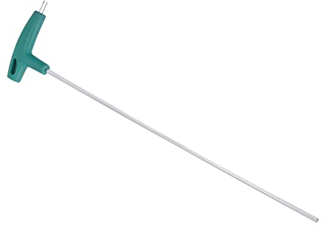QUARKZMAN 1 Stück 4mm T Griff Innensechskantschlüssel Chrom Finish Extra Lange Arm für Maschinenanlage Installation Grün L360mm x B89mm