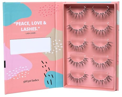 GirlGotLashes Große Boxen Lash Lover Handgemachte Wimpernextensions Wimpernverlängerung für Zuhause 5 Wimpern-Paare Lashes mit 5-7 Tagen Halt Vegan