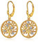 jiamiaoi Boucles d'oreilles Arbre de vie Or, Arbre de vie Bijoux Femme Or, Boucles d'oreilles femme argent pendantes