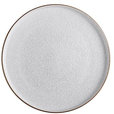 Meiiron Piatti da tavola in gres Bianco Vintage, Piatti da Portata in Ceramica da 8,5 Pollici, Piatti da Cucina