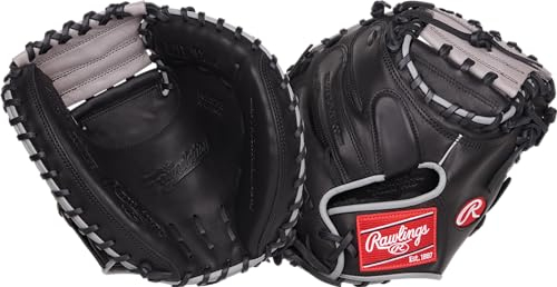 Rawlings Unisex-Erwachsene Baseball-Handschuh der Foundation-Serie, Aaron Judge Collaboration, mehrere Stile, Schwarz | 1-teiliges solides Netz, 32.5 | Catcher