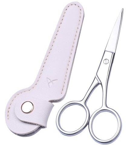 Women's Stainless Steel 4.0 Eyebrow Scissors - Small Beauty Trimmer for Brow & Eyelash and Facial Hair