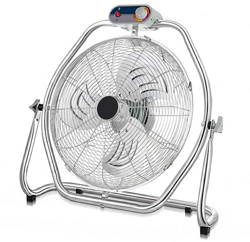 Ventilatori industriali da pavimento in metallo ad alta velocità, ventilatori oscillanti, ventilatori commerciali industriali, testa del ventilatore girevole for la casa, il garage, la soffitta ( Size