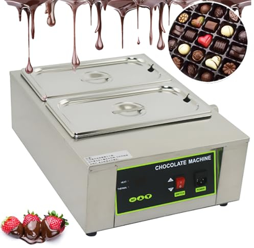MáQuina EléCtrica Comercial Para Derretir Chocolate | MáQuina Profesional De Templado De Chocolate Con Control Digital | Capacidad De 8/12 Kg | 0-194 ℉ Ajustable | 1000 W,2-Tank