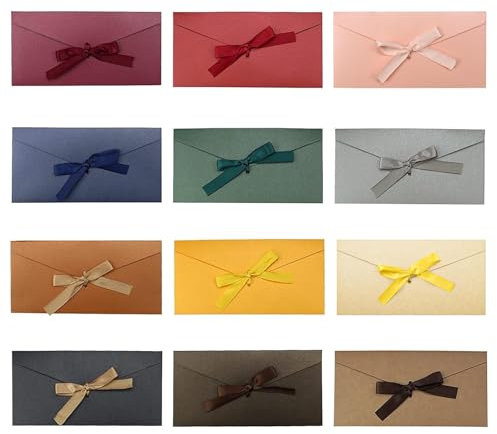 12 bunte Briefumschläge, farbiges Kraftpapier, Geschenkumschläge, Einladungen, Geschenkkarten