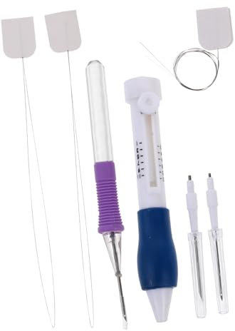 STOBOK Embroidery Punch Needle Kit Set Leichtes Stickwerkzeug Mit Ergonomischem Stift Inklusive Aufbewahrungsbox Geeignet Für Feine Muster Wie Blumen Und Schriftzüge Für Textilien Und Dek