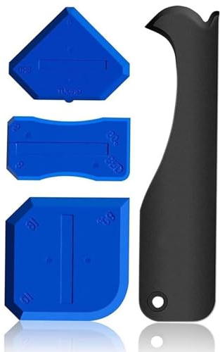 AUTUUCKEE 4 Pcs Sealant Finishing Tool Set, Silicone, Black, Blue, Kitchen Bathroom Tile Caulking Tool
