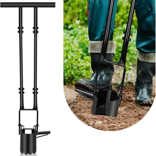 Blumenzwiebel Pflanzer, Blumenzwiebelpflanzer Pflanzwerkzeug, Doppelte Halterung, Schiebe Fußstütze, zum Graben von Löchern, um Tulpen Iris Narzissen zu pflanzen, Transplantation Blumen Samen Gemüse