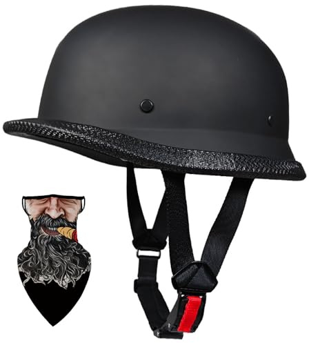Retro Halbhelm Motorrad Helm Jethelm Moped Helm mit Schutzbrille, ECE 2206 Zugelassen Helmschale aus ABS-Material, Waschbare Polster, für Mofa Crash Moped Scooter Cruiser
