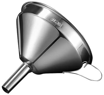 Bester Edelstahl Trichter mit Griff Küche Füllen Metall Trichter Small Medium (Edelstahl, 15cm Diameter)
