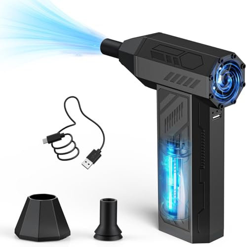 Elektrische Staubgebläse, 4-Gang Electric Air Duster 110000 U/min, Typ-C Wiederaufladbare Luftgebläse, Cordless Air Duster, Mini-Gebläse für PC, Laptop, Elektronik, Tastatur, Sofa, Auto
