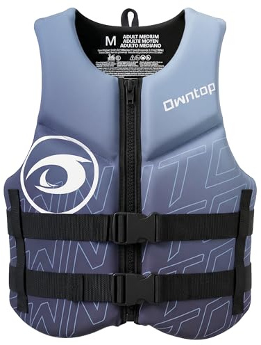 Owntop Schwimmweste für Erwachsene | Leichte Neopren-Schwimmhilfe | Faltbare Auftriebsweste mit Doppelschnallen für SUP, Kajak, Paddeln, Angeln