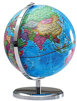 World Globe with Stand, Educational Geographic World Globe with LED Lights, Adults' Illuminated Desk Lamp,Map of Earth for Interactive Learning, Kids and Adults, School, Home, Office